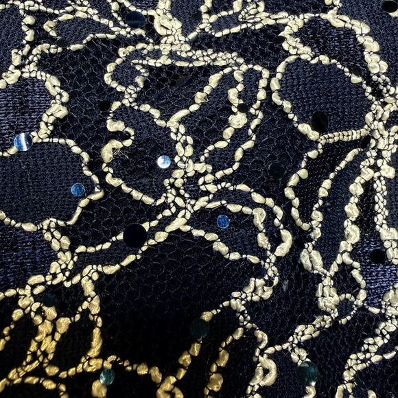 Dress Barn Elegant Navy and Cream Midi Dress - Picture 3 of 7